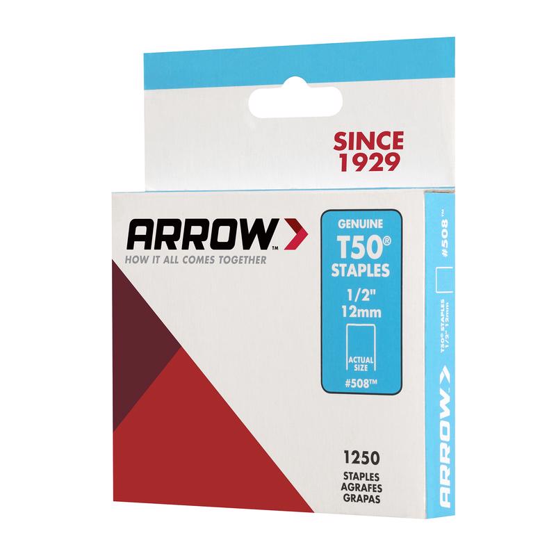Arrow Fastener 50824 Heavy Duty T50 Staples, 1/2", 1250-Pack