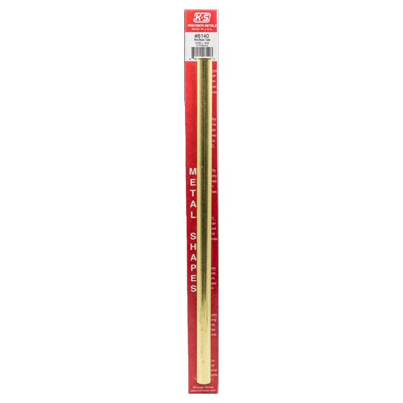 K&S 8140 Round Brass Tube, 17/32 in. D X 12 in. L , 1 pk