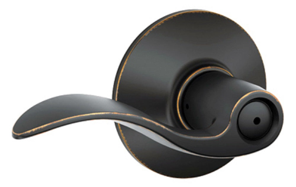 Schlage F51AACC716 Accent Lever Keyed Entry Lock, Aged Bronze