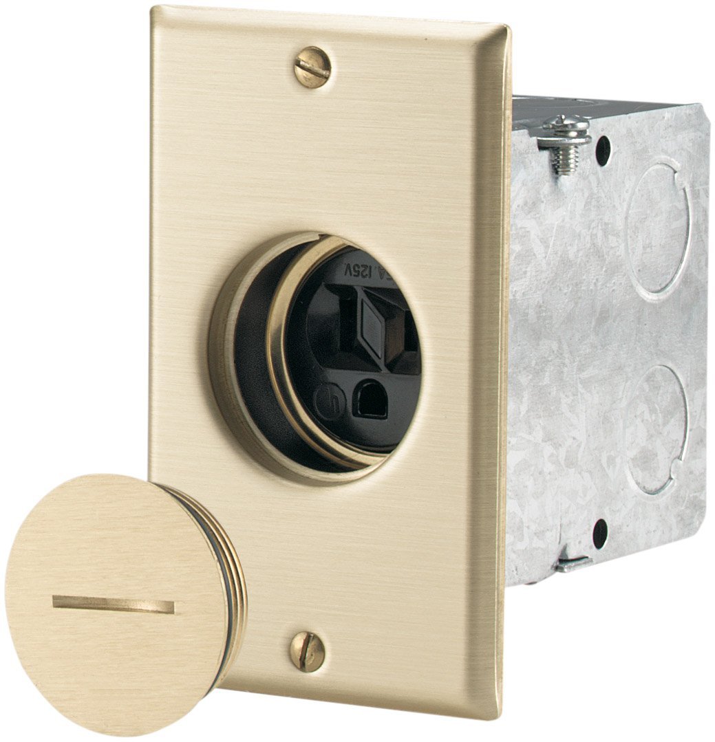 Cooper Wiring TR5797 Tamper Resistant Floor Box Receptacle, Brass
