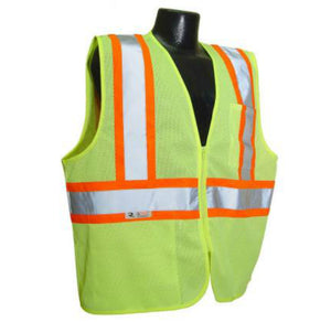 Radians SV22-2ZGM-M Class 2 Economy Mesh Safety Vest With Zipper, Medium, Green