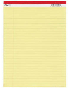 Mead® 59610 Yellow Legal Pad, 8-1/2" x 11", 50-Count
