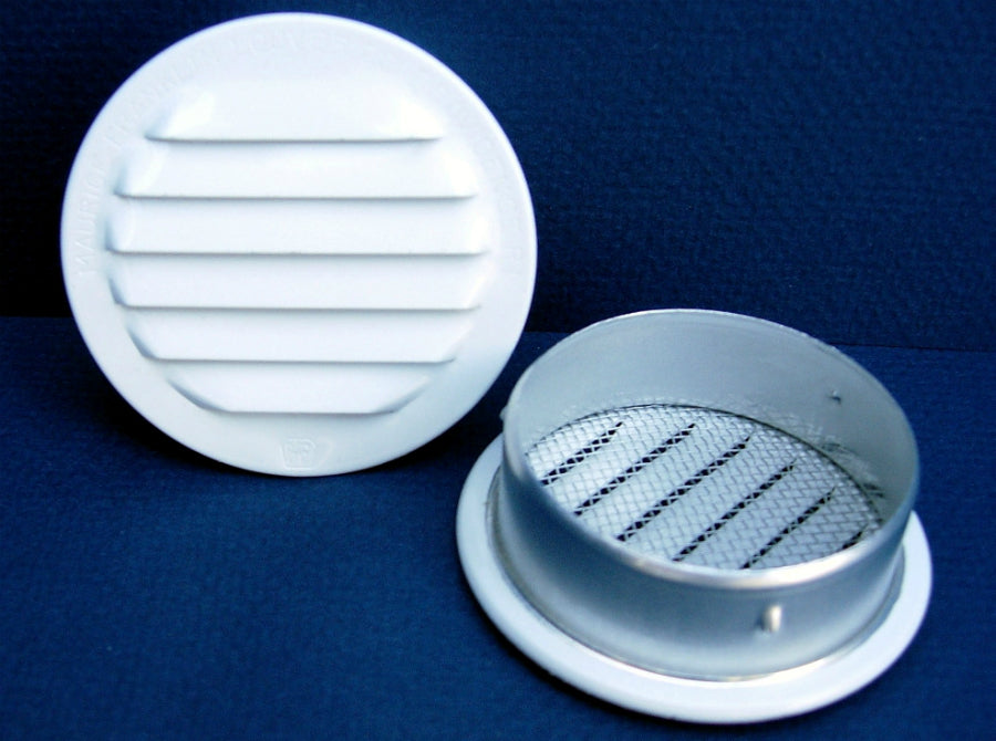 Maurice Franklin RLW-100-2 Aluminum Round Insect Proof Mini Louvers, 2", White