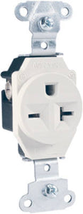 Pass & Seymour Heavy-Duty Single Receptacles, 20A, 250V, White