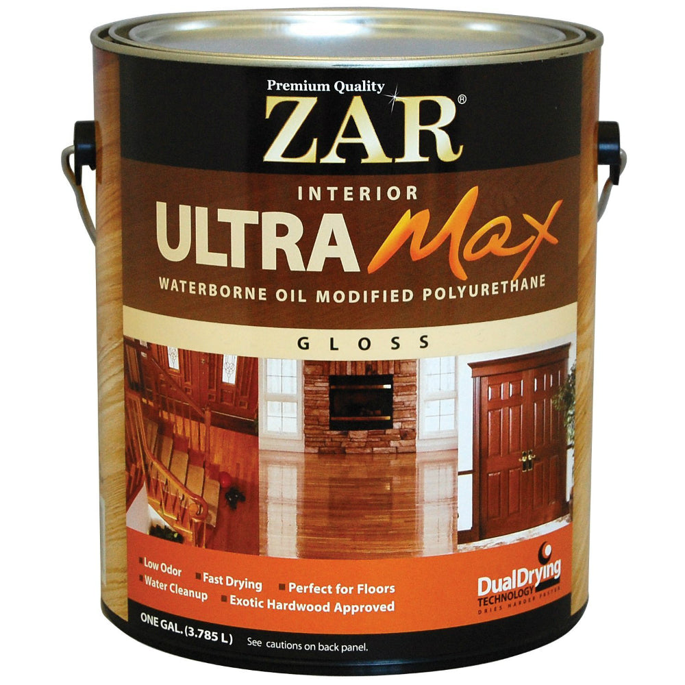 ZAR® 36013 Ultra Max Interior Waterborne Oil Modified Polyurethane, Gloss, 1 Gal