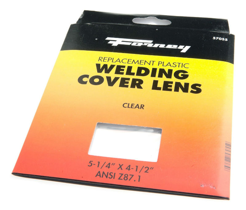 Forney 57055 Replacement welding helmet Plastic cover lens, 5.25" x 4.5", Clear