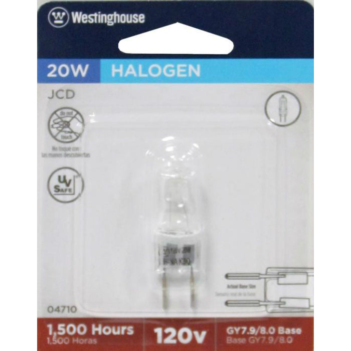 Westinghouse 04710 JCD T4 Halogen Light Bulb, 20W, 120V, Clear