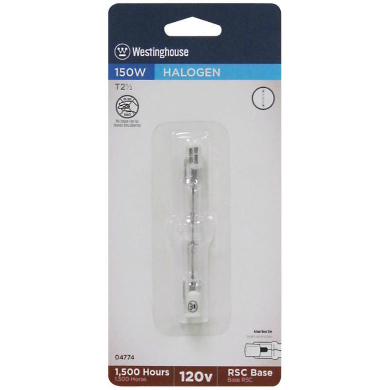 Westinghouse 04774 Double Ended Halogen Light Bulb, 150W, RSC Base