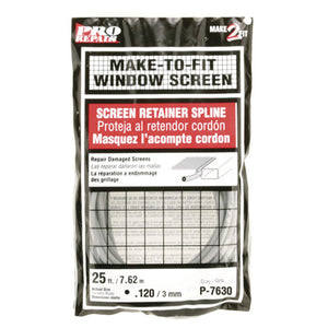 Slide-Co P-7630 Round Vinyl Screen Retainer Spline, 1/8" x 25', Gray