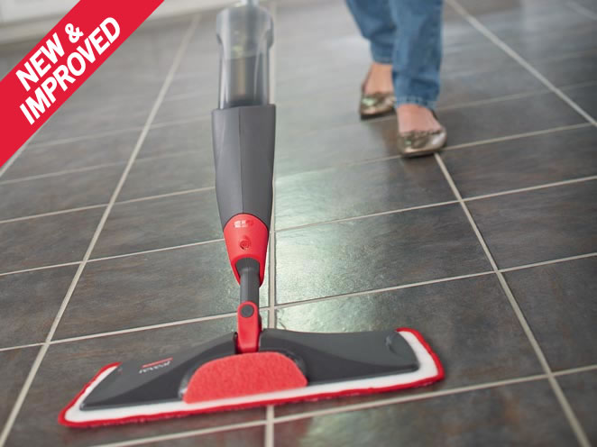 Rubbermaid® 2856049 Reveal Microfiber Spray Mop, Red/Gray