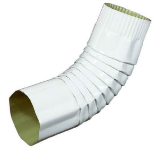 Amerimax 473741 Aluminum Round Corrugated Elbow, 3", White