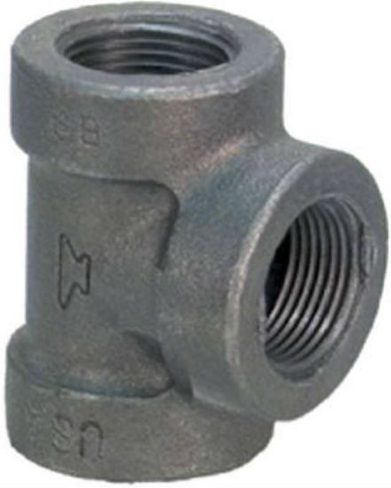 Anvil® 8700120556 Black Tee, 1", Malleable Iron