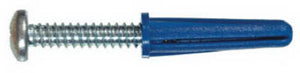 Hillman 41406 Plastic Anchor with Screw 14-16x1-3/8",Blue, 20 Pack