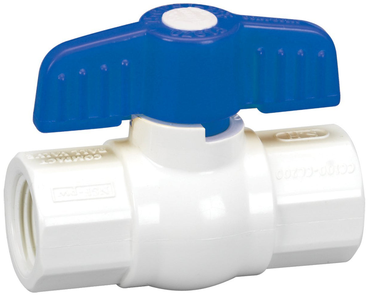 Homewerks VBVP40B8B PVC Schedule 40 Threaded Ball Valve 2", White