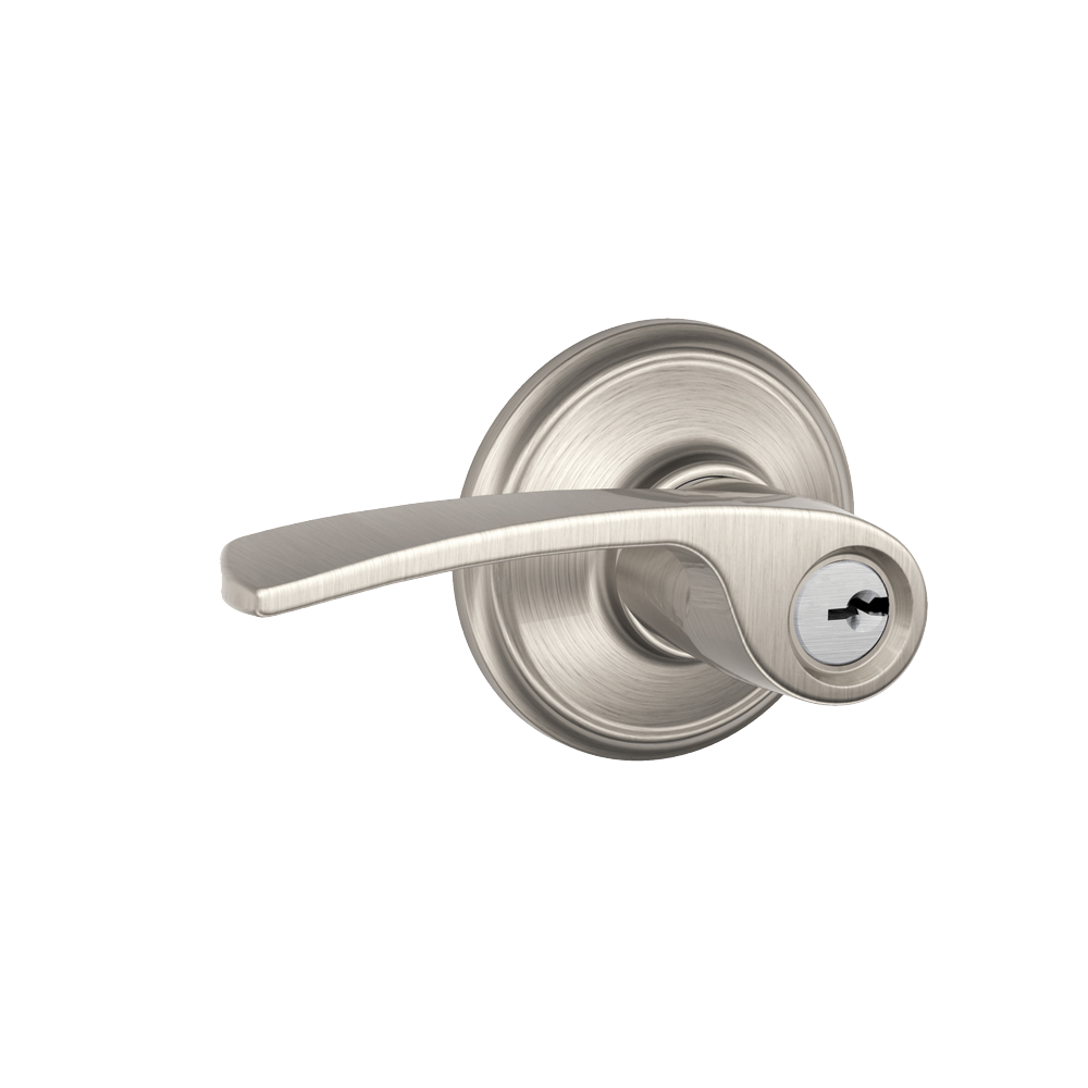 Schlage F51VMER619 Georgian Style Keyed Merano Entrance Lock, Satin Nickel