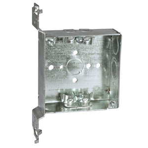 RACO® 223 Square Box with Non-Metallic Sheathed Cable Clamps, 4" x 1.5" Deep