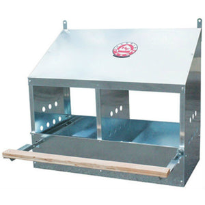 Harris Farms 1000300 Two-Hole Nesting Box w/ Front & Back Panels, Galvanized Steel