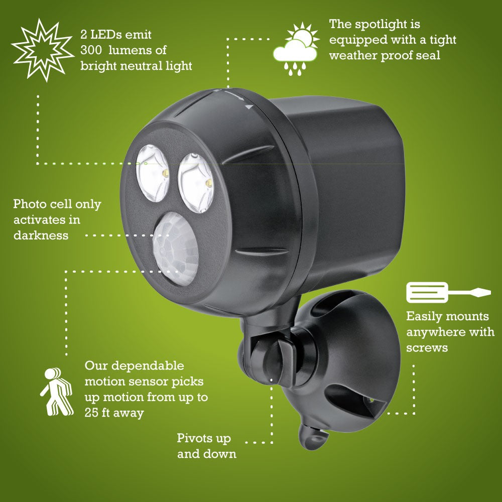 Mr Beams® MB390 UltraBright LED Wireless B/O Motion-Sensing Spotlight, Brown