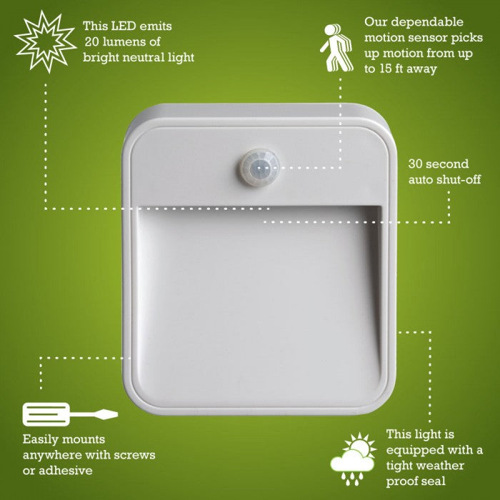 Mr Beams MB720 Motion-Sensing Wireless LED Nightlight, Battery Powered, White