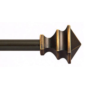 Kenney KN55479 Arts & Crafts Decorative Curtain Rod, Bronze, 1/2" Dia, 28"-48"