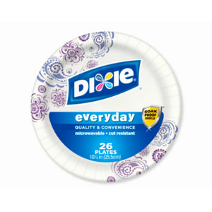 Dixie 15132 Everyday Disposable Paper Plates, Assorted, 10-1/16", 26-Count