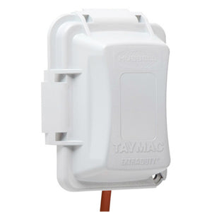 Taymac® MM420W Extra Duty® Standard Outlet Cover, Single Gang, White