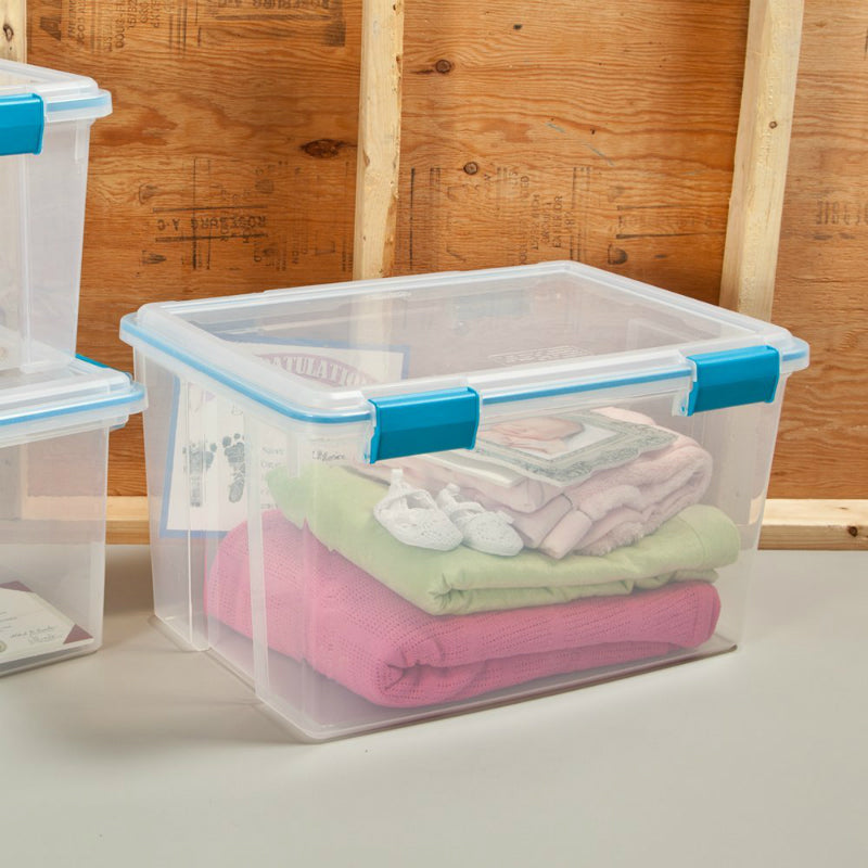 Sterilite® 19334304 Gasket Box with Tight-Fitting Latches, 32 Qt