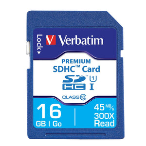 Verbatim® 96808 Premium SDHC™ Memory Card, UHS-I Class 10, 16 GB