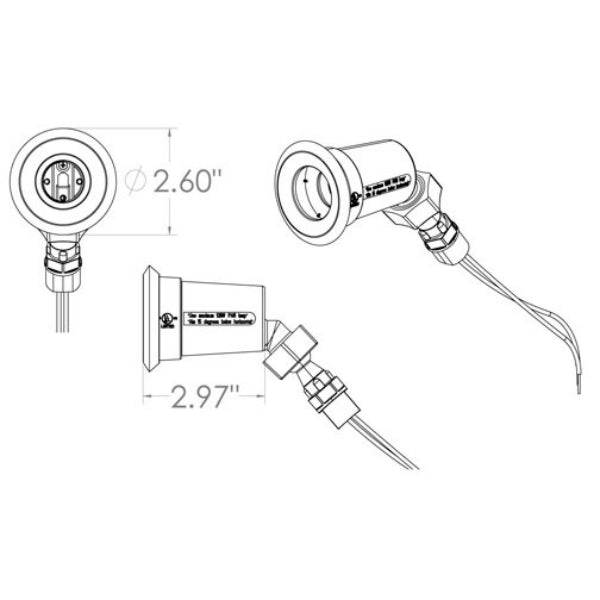 Hubbell Bell® PLTS100WH Non-Metallic Weatherproof Swivel Lamp Holder, White