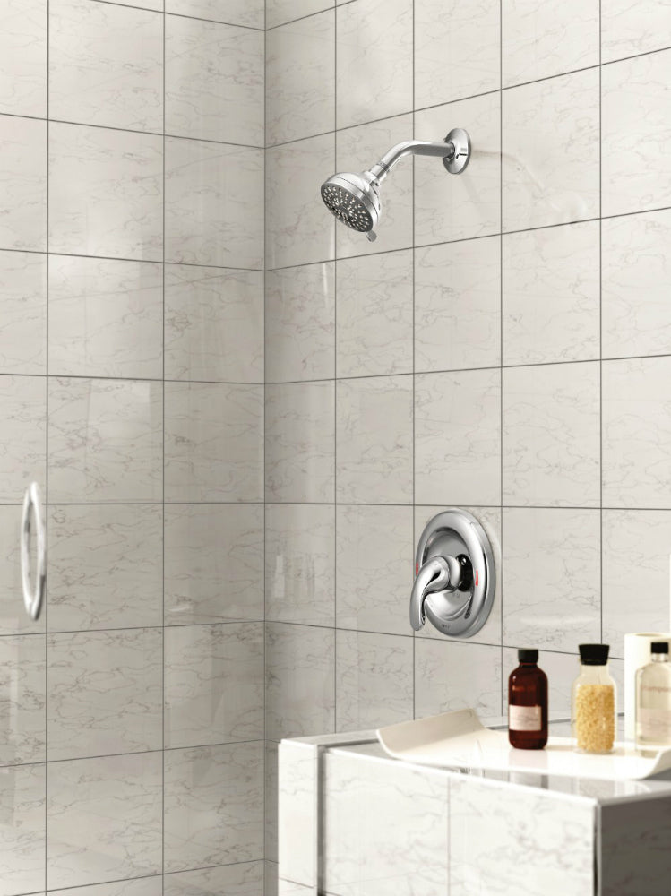 Moen® 82604 Adler Single Handle Posi-Temp® Shower Head, Chrome, 1.8 GPM