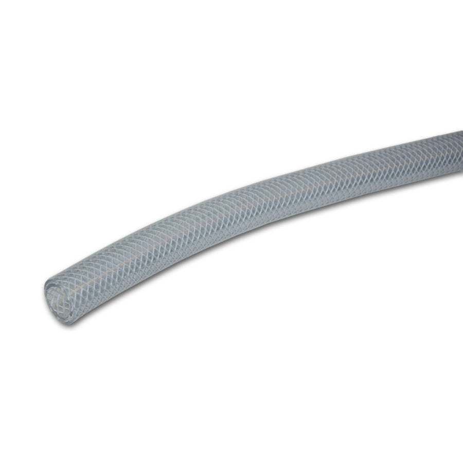 Abbott Rubber T12005007 Clear Braided PVC Vinyl Tubing, 1-1/4" x 1-3/4" x 50'