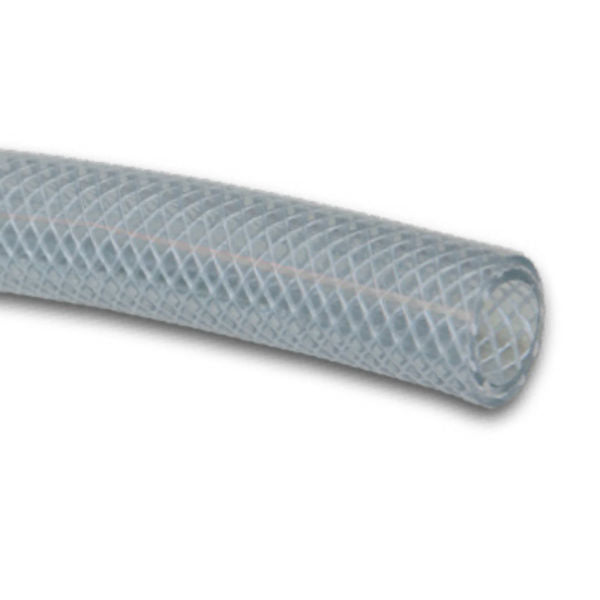 Abbott Rubber T12005008 Clear Braided PVC Vinyl Tubing, 1-1/2" ID x 2" OD x 50'