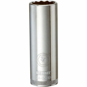 DeWalt® DWMT74554OSP Polished Chrome Vanadium Deep Sockets, 1/2" Drive, 3/4"
