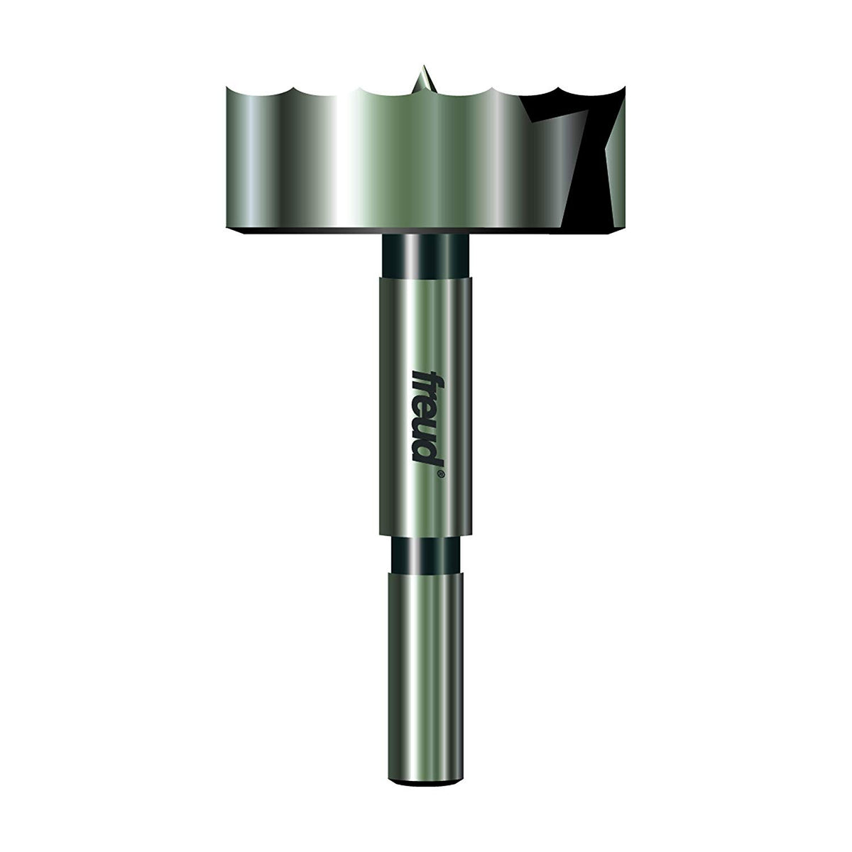 Freud PB-012 Precision Shear Serrated Edge Forstner Bit, 3/8" Shank, 1-5/8" Dia