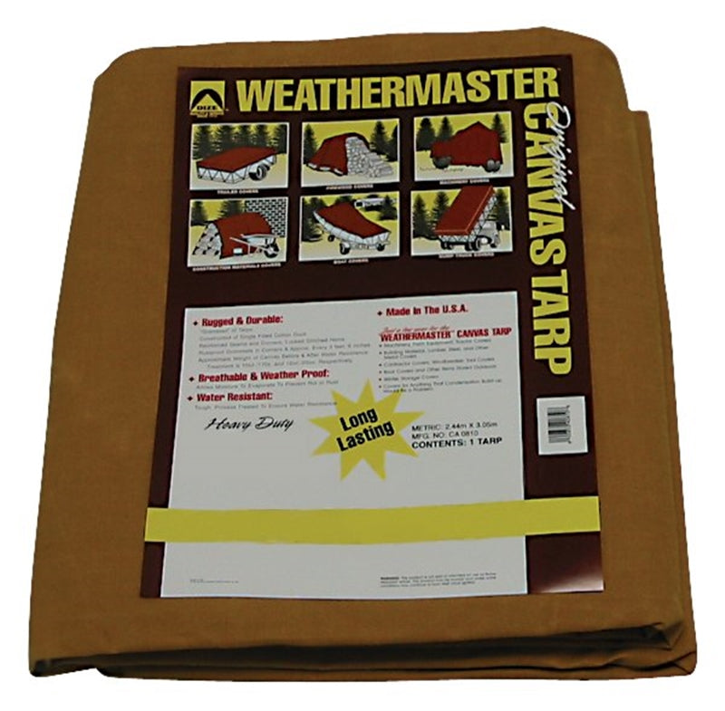 Dize CA1216D Weathermaster 10 Oz Waterproof Cotton Duck Canvas Tarp, 12' x 16'