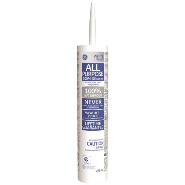 GE® SE1180 Silicone I All Purpose Caulk, White, 10.1 Oz