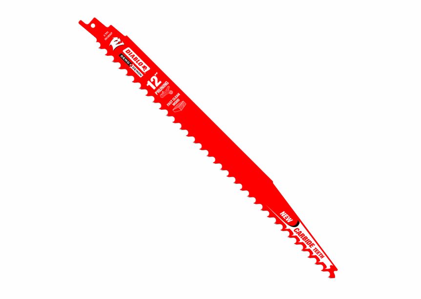 Diablo DS1203CP3 Carbide Pruning & Clean Wood Cutting Recip Saw Blade, 3-TPI, 12", 3-Pack