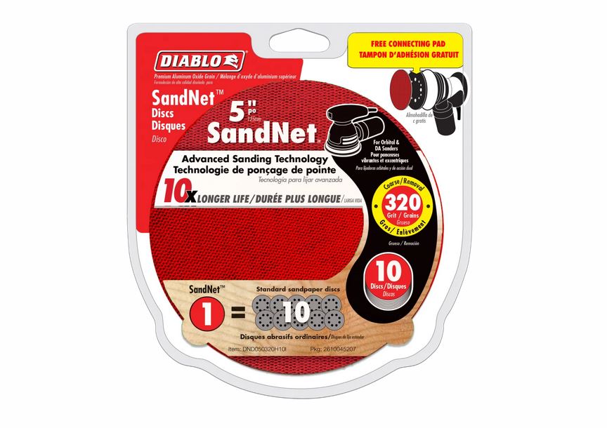 Diablo DND050320H10I SandNet Disc with Connection Pad, 320-Grit, 5", 10-Pack