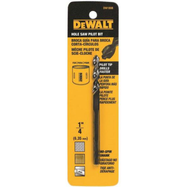 DeWalt DW1808 Hole Saw Replacement Pilot Bit, 1/4"