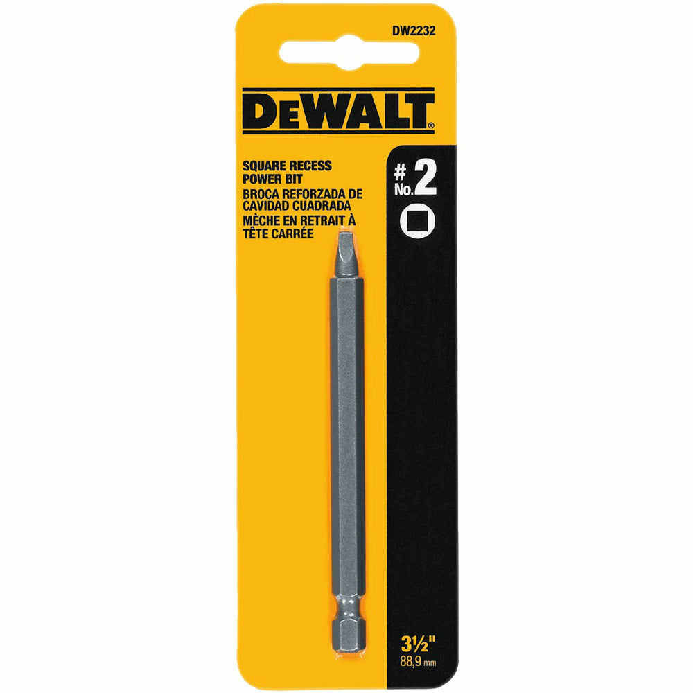 DeWalt DW2232 Square Recess Power Bit, #2, 3-1/2"