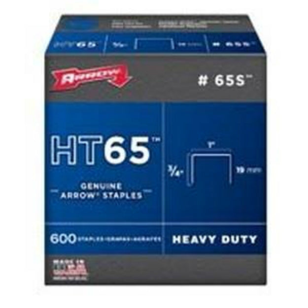 Arrow 65S Heavy-Duty Flat Staples, 3/4"