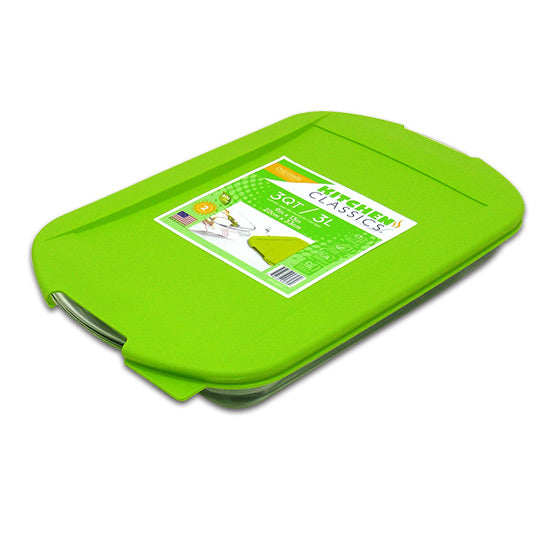 Libra 195-91818LIB Kitchen Classics Rectangular Glass Baking Dish w/Lid, 3 Qt