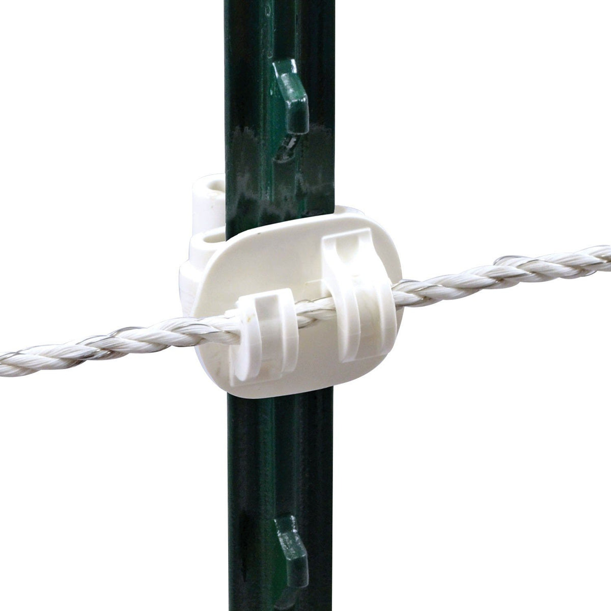Powerfields R-CT-25-W Claw T-Post Insulator, White, 25-Pack