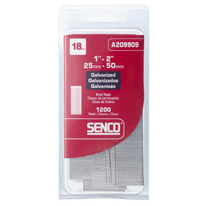 Senco A209909 Galvanized 18-Gauge Brad Nail, 1" - 2", 1200 Count