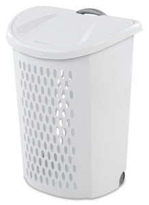 Sterilite 12278003 Ultra Wheeled Hamper, White/Titanium