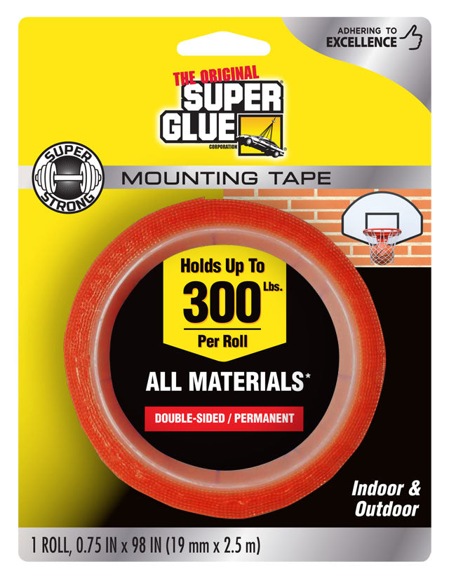 Super Glue 11710506 Super Strong Double-Sided Mounting Tape, 0.75" x 98"