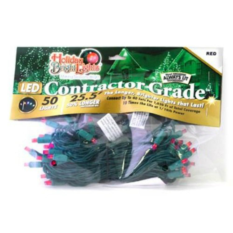 Holiday Bright LEDBX-WA50-RD6 Contractor Grade LED 50 Light Set, Red