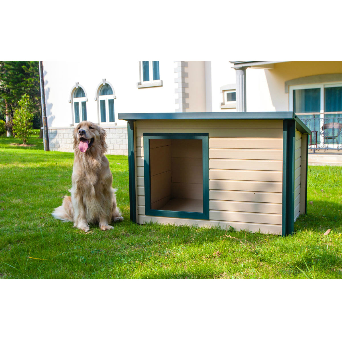 NewAgePet ECOH207XL Ecoflex Rustic Lodge Dog House, Extra Large