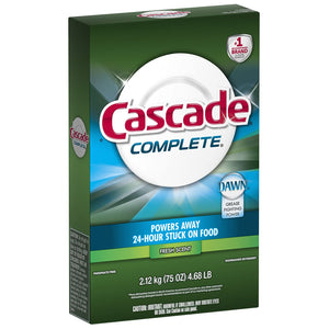 Cascade 33836 Complete Powder Dishwasher Detergent, Fresh Scent, 75 Oz
