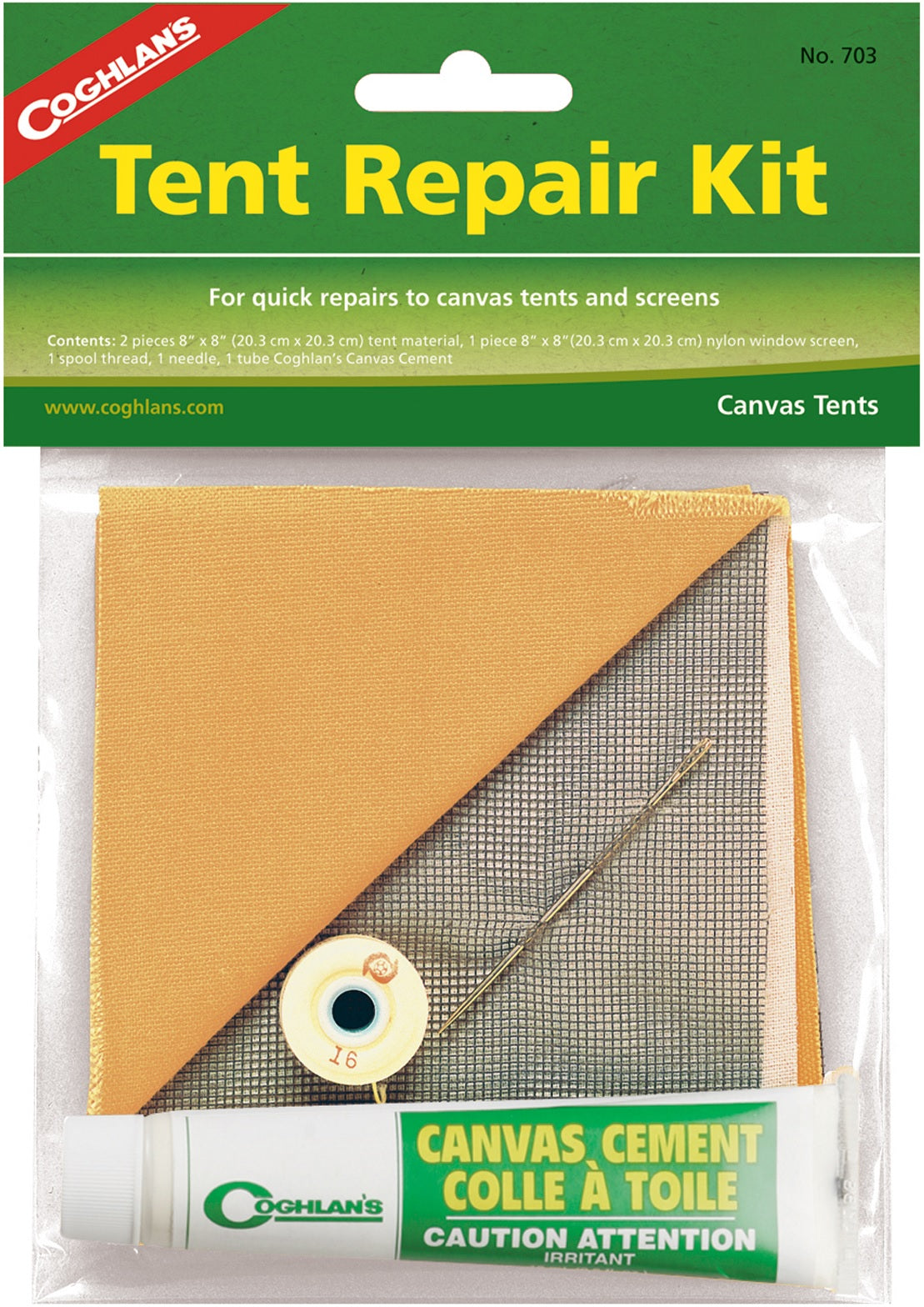Coghlan's 703 Tent Repair Kit, Gray, 8" x 8"
